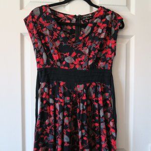 Classy Red and Black Printed Dress